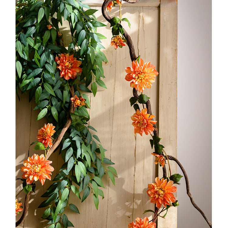 Artificial Dahlia Flower Vine 59" Long - Ed's Plant Shop