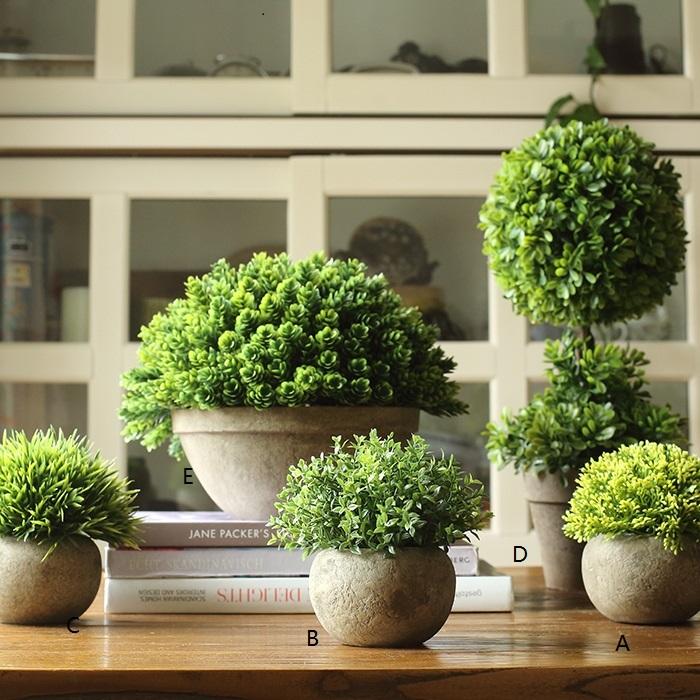 topiary potted plants Artificial Faux Boxwood Topiary in Various Designs