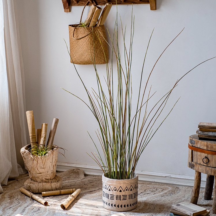 indoor potted horsetail plant Artificial Faux Rough Horsetail Plant Long Stem 54" Tall