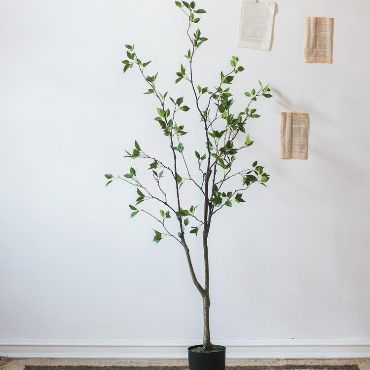 Artificial Green Leaf Faux Tree In Pot - Ed's Plant Shop