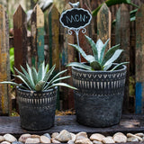 Black Planter With Geometric Design - Various Sizes - Ed's Plant Shop