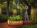 Cedar Raised Garden Bed with Greenhouse Cover - Ed's Plant Shop