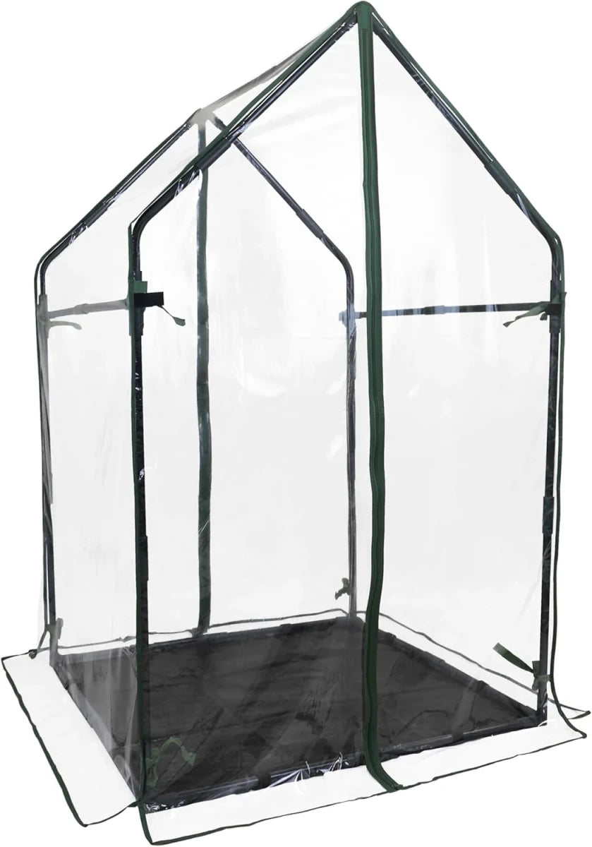 Cedar Raised Garden Bed with Greenhouse Cover - Ed's Plant Shop