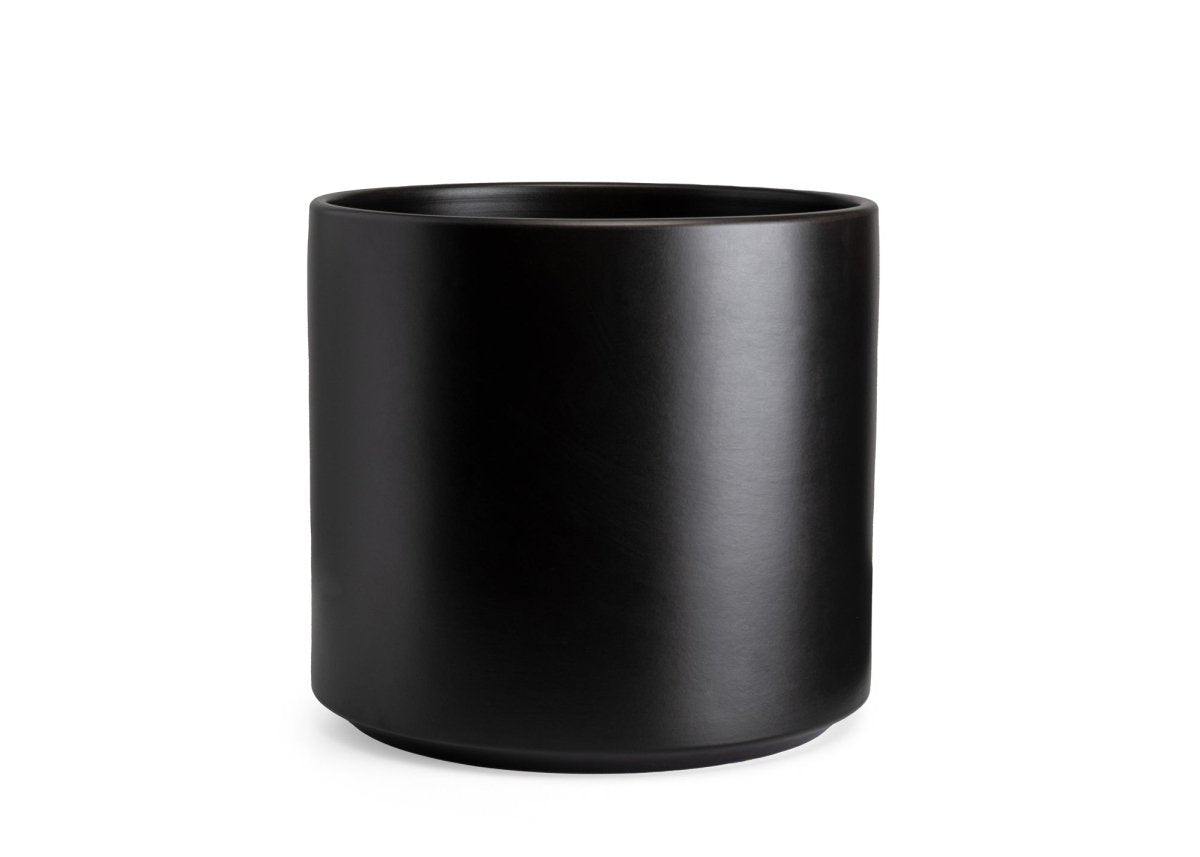 Ceramic Cylinder Planter By Solid Goods With Optional Mahogany Stand - Ed's Plant Shop