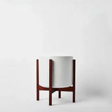 Ceramic Cylinder Planter By Solid Goods With Optional Mahogany Stand - Ed's Plant Shop