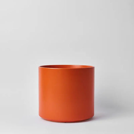 Ceramic Cylinder Planter By Solid Goods With Optional Mahogany Stand - Ed's Plant Shop