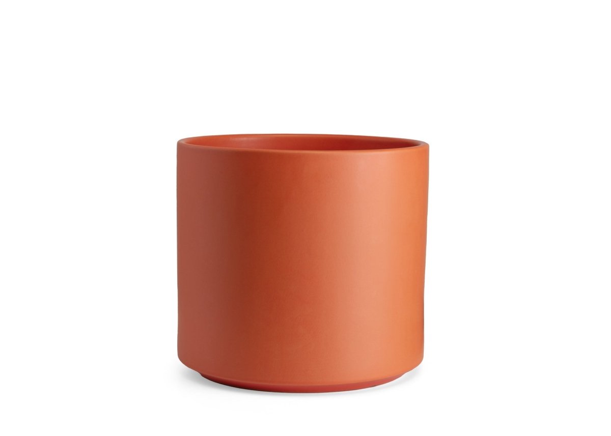 Ceramic Cylinder Planter By Solid Goods With Optional Mahogany Stand - Ed's Plant Shop