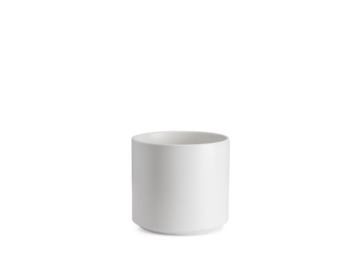 Ceramic Cylinder Planter By Solid Goods With Optional Mahogany Stand - Ed's Plant Shop