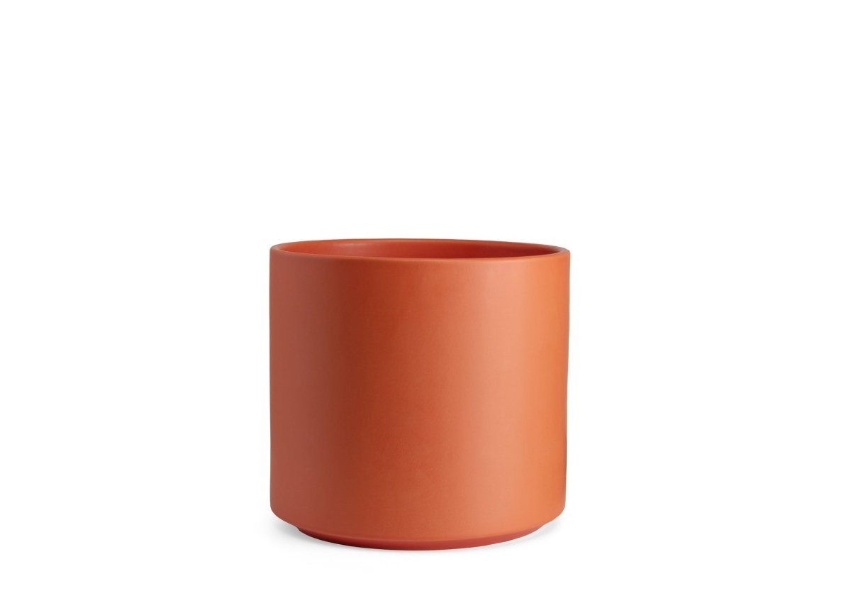 Ceramic Cylinder Planter By Solid Goods With Optional Mahogany Stand - Ed's Plant Shop