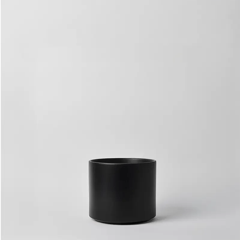 Ceramic Cylinder Planter By Solid Goods With Optional Mahogany Stand - Ed's Plant Shop