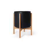 Ceramic Cylinder Planter By Solid Goods With Optional Mahogany Stand - Ed's Plant Shop