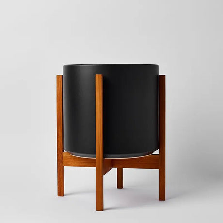 Ceramic Cylinder Planter By Solid Goods With Optional Mahogany Stand - Ed's Plant Shop