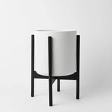 Ceramic Cylinder Planter with Optional Hardwood Stand - Ed's Plant Shop