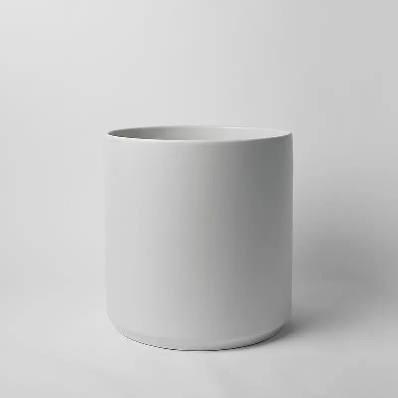 Ceramic Cylinder Planter with Optional Hardwood Stand - Ed's Plant Shop