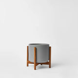 Ceramic Cylinder Planter with Optional Hardwood Stand - Ed's Plant Shop