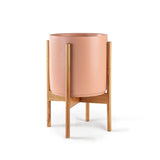 Ceramic Cylinder Planter with Optional Hardwood Stand - Ed's Plant Shop