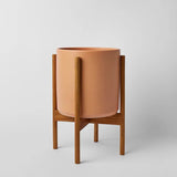 Ceramic Cylinder Planter with Optional Hardwood Stand - Ed's Plant Shop