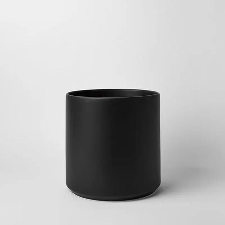 Ceramic Cylinder Planter with Optional Hardwood Stand - Ed's Plant Shop
