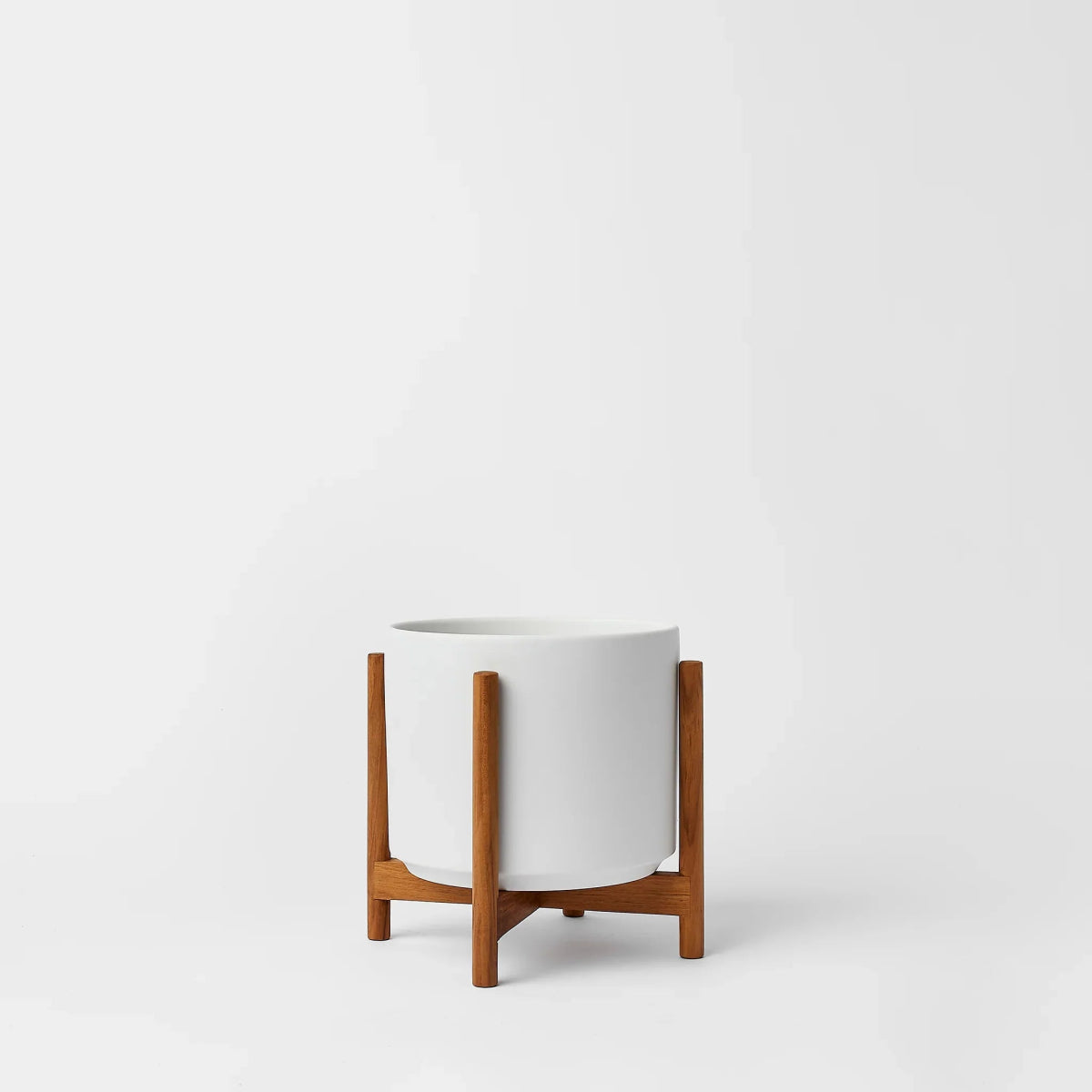 Ceramic Cylinder Planter with Optional Hardwood Stand - Ed's Plant Shop