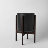 Ceramic Cylinder Planter with Optional Hardwood Stand - Ed's Plant Shop