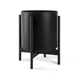 Ceramic Cylinder Planter with Optional Hardwood Stand - Ed's Plant Shop