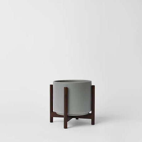 Ceramic Cylinder Planter with Optional Hardwood Stand - Ed's Plant Shop