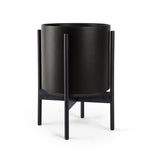 Ceramic Cylinder Planter with Optional Hardwood Stand - Ed's Plant Shop