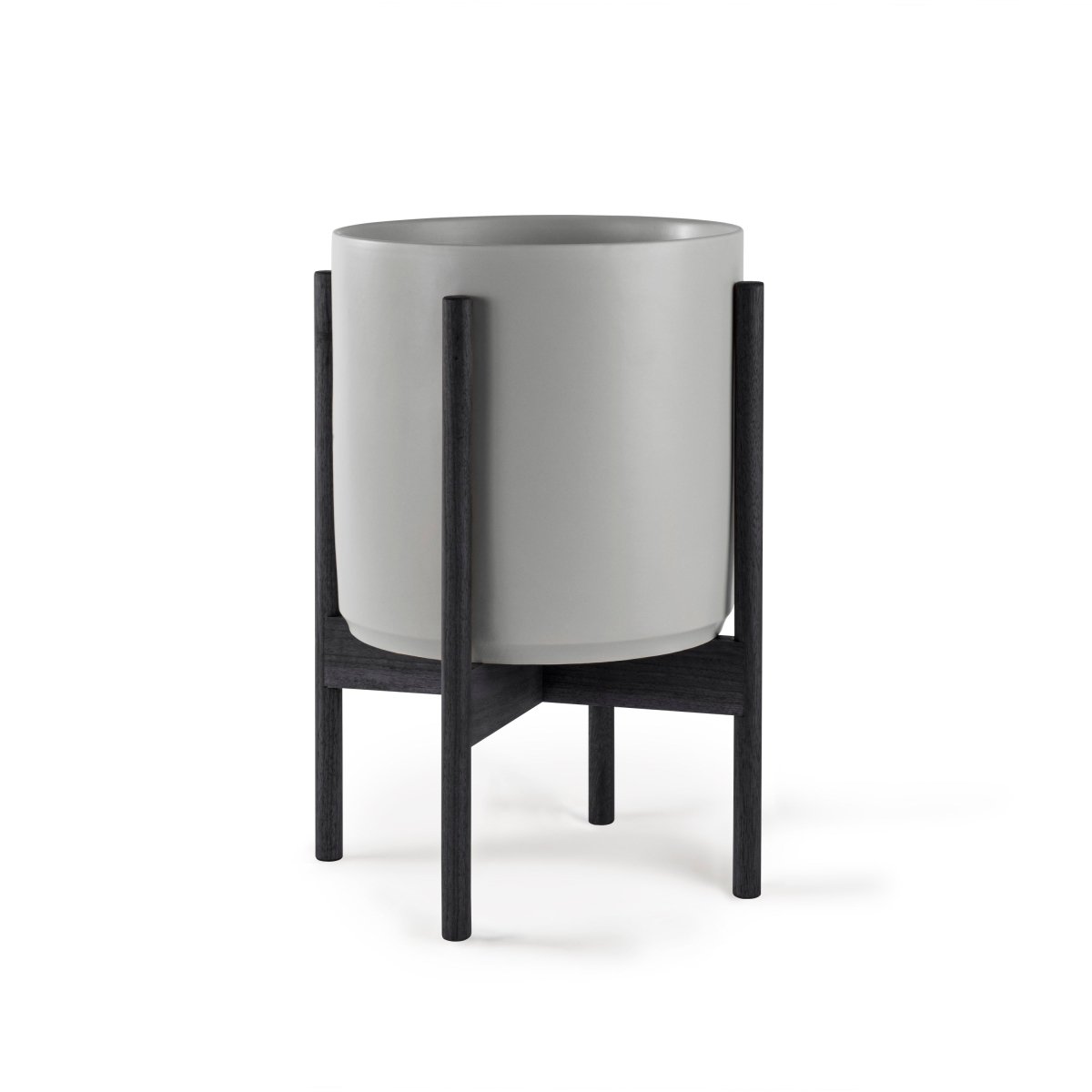 Ceramic Cylinder Planter with Optional Hardwood Stand - Ed's Plant Shop