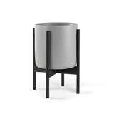 Ceramic Cylinder Planter with Optional Hardwood Stand - Ed's Plant Shop