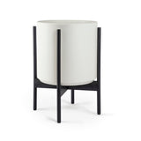 Ceramic Cylinder Planter with Optional Hardwood Stand - Ed's Plant Shop