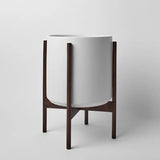 Ceramic Cylinder Planter with Optional Hardwood Stand - Ed's Plant Shop