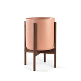 Ceramic Cylinder Planter with Optional Hardwood Stand - Ed's Plant Shop