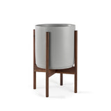 Ceramic Cylinder Planter with Optional Hardwood Stand - Ed's Plant Shop