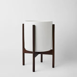 Ceramic Cylinder Planter with Optional Hardwood Stand - Ed's Plant Shop