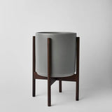 Ceramic Cylinder Planter with Optional Hardwood Stand - Ed's Plant Shop