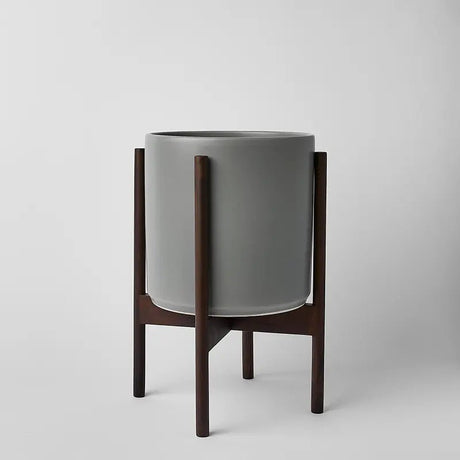 Ceramic Cylinder Planter with Optional Hardwood Stand - Ed's Plant Shop