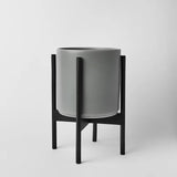 Ceramic Cylinder Planter with Optional Hardwood Stand - Ed's Plant Shop