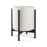 Ceramic Cylinder Planter with Optional Hardwood Stand - Ed's Plant Shop