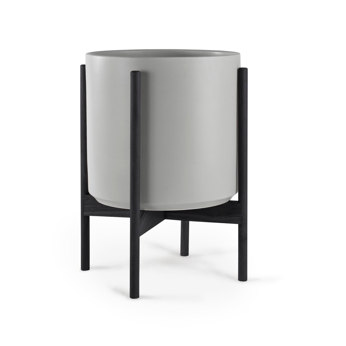 Ceramic Cylinder Planter with Optional Hardwood Stand - Ed's Plant Shop