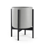 Ceramic Cylinder Planter with Optional Hardwood Stand - Ed's Plant Shop