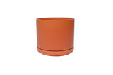 Ceramic Cylinder Planters with Saucer – Modern Indoor & Outdoor Pots in Multiple Sizes - Ed's Plant Shop