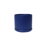 Ceramic Cylinder Planters with Saucer – Modern Indoor & Outdoor Pots in Multiple Sizes - Ed's Plant Shop
