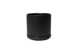 Ceramic Cylinder Planters with Saucer – Modern Indoor & Outdoor Pots in Multiple Sizes - Ed's Plant Shop