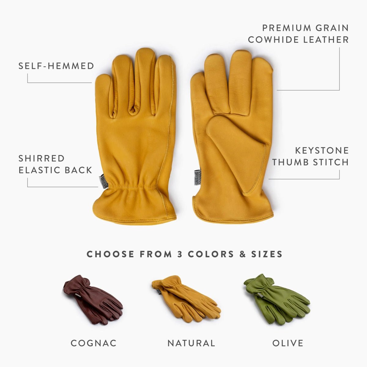yellow gardening gloves Premium Cowhide Gardening Gloves | Classic Comfort & Durability
