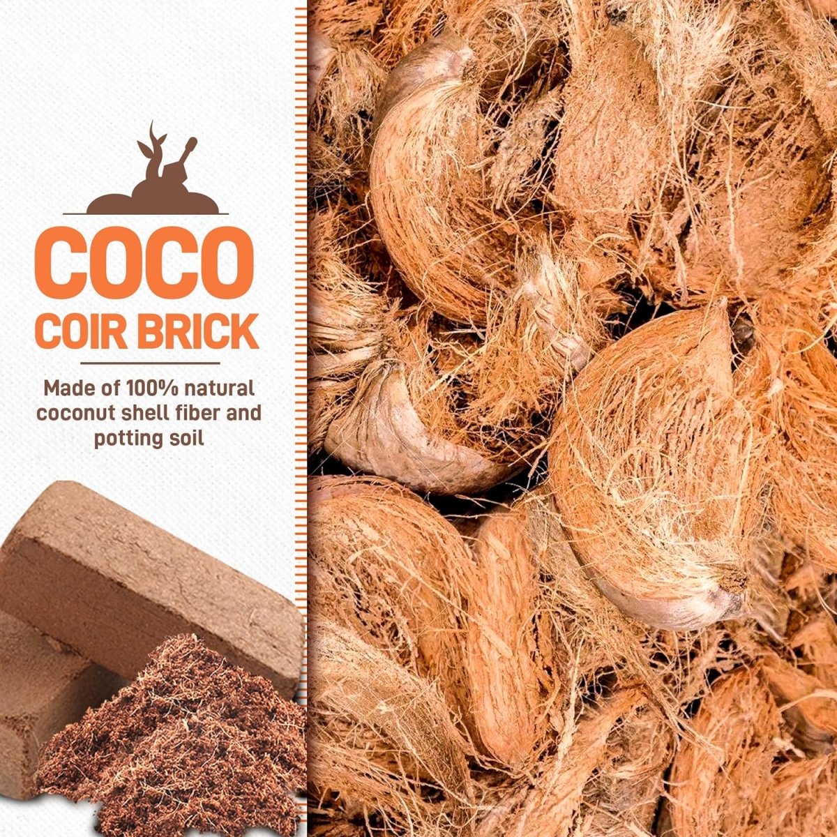 Coco Coir Brick for Plants - 100% Organic Peat Moss Mix Lightweight Substrate - Ed's Plant Shop