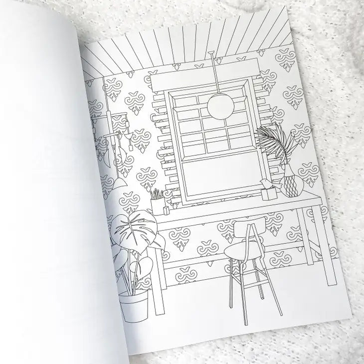 Cozy Interior Adult Coloring Book - Ed's Plant Shop