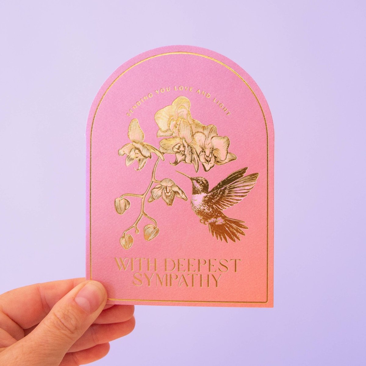 Deepest Sympathies Card | Die - Cut with Gold Foil - Ed's Plant Shop