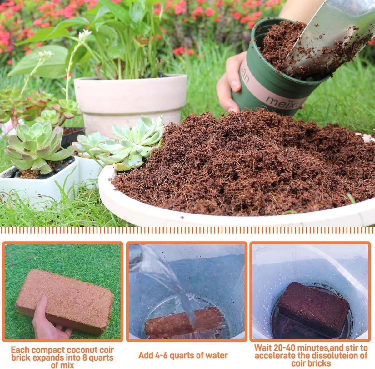 Coco Coir Brick - Sustainable Soil Alternative | Ed's Plant Shop