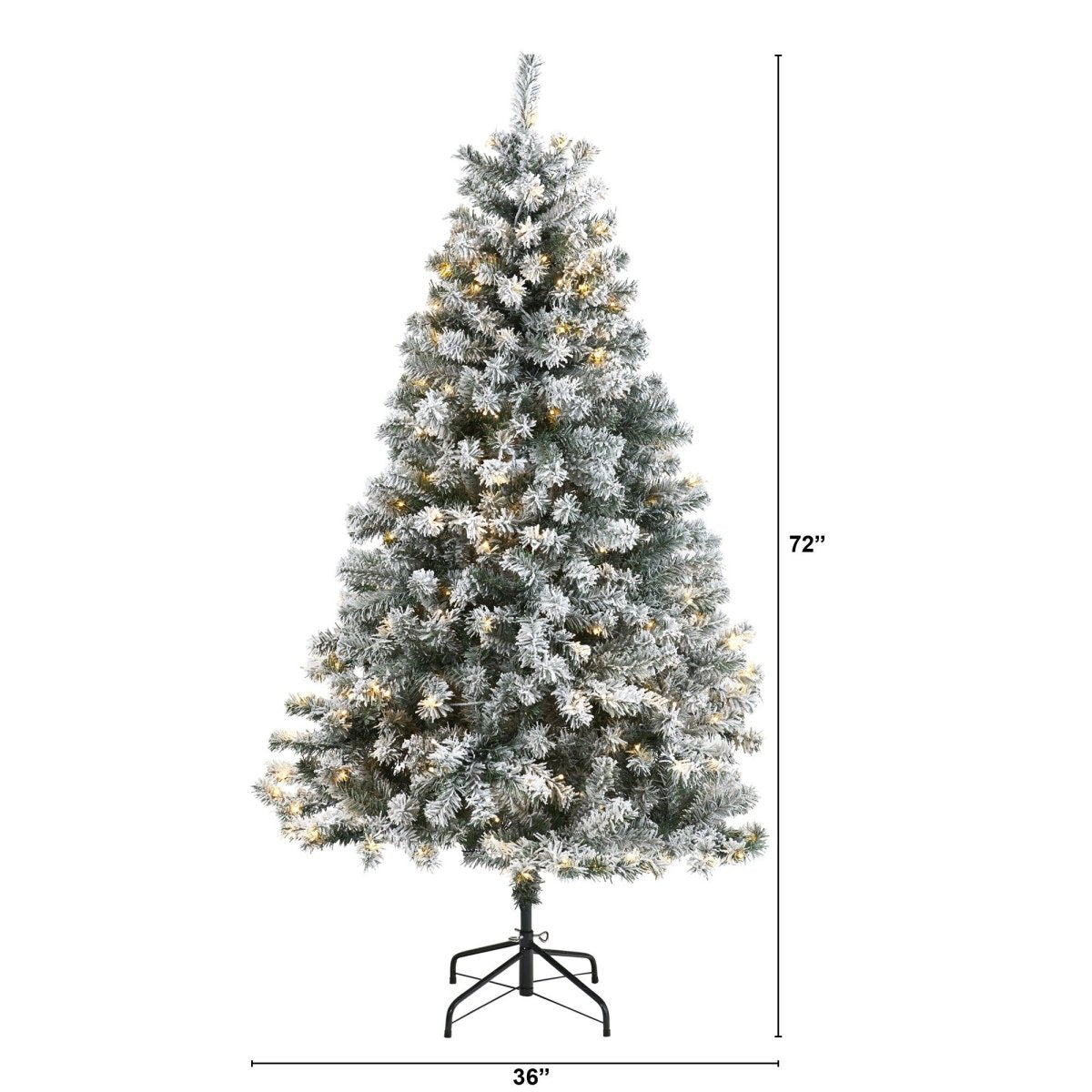 Flocked Rock Springs Spruce Tree | 6' Pre - Lit Artificial Christmas Tree - Ed's Plant Shop