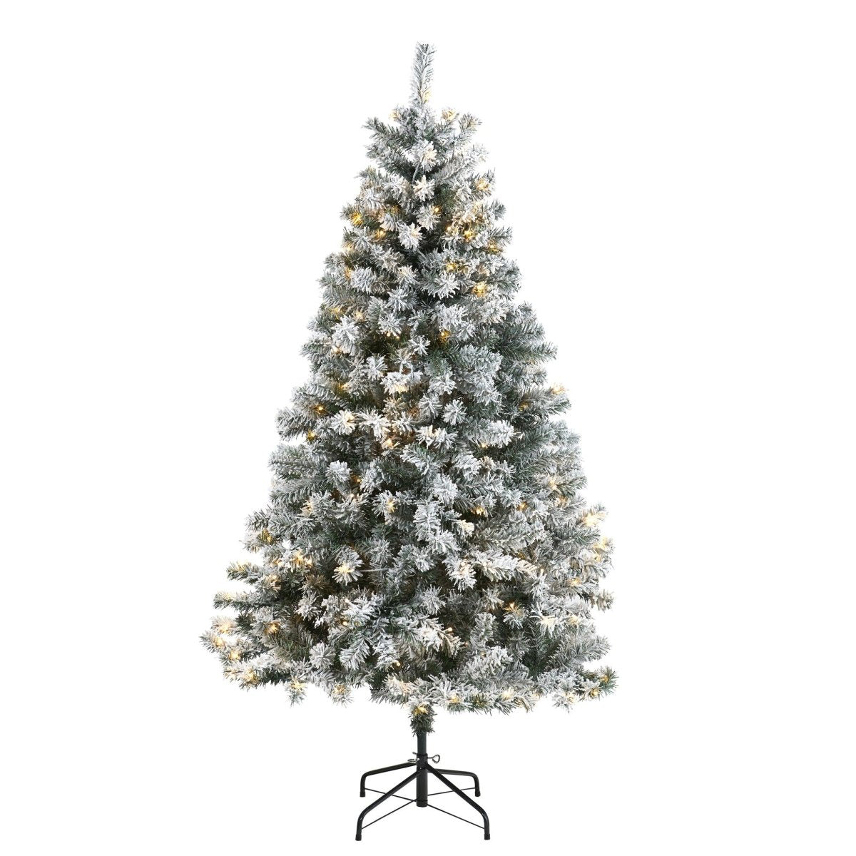 Flocked Rock Springs Spruce Tree | 6' Pre - Lit Artificial Christmas Tree - Ed's Plant Shop